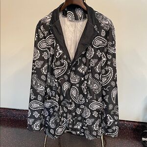 Black & White Paisley Blazer Jacket 4XL